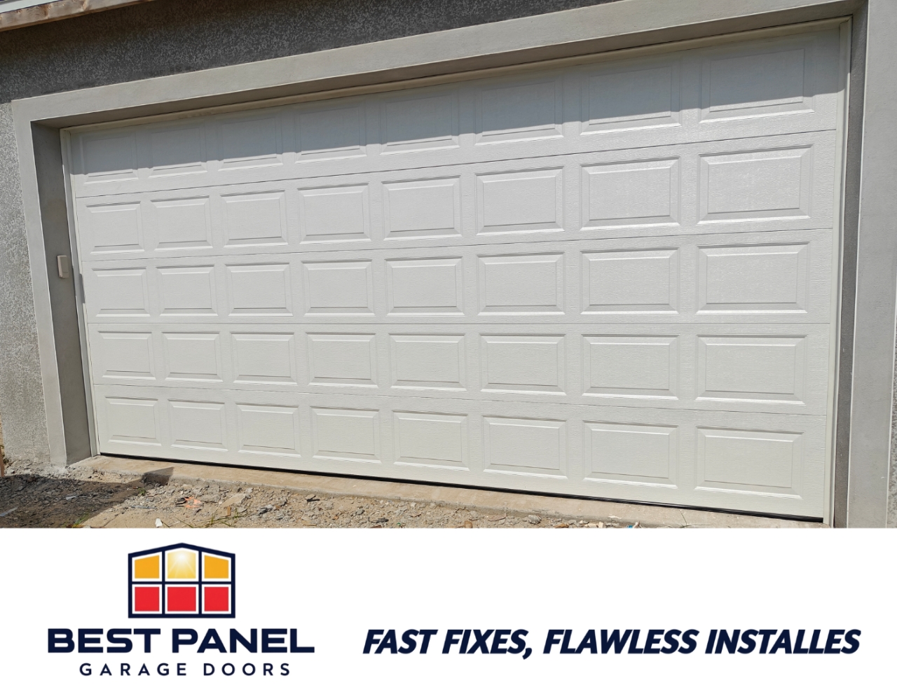 16*8 Short Panel Hurricane Rated Garage Door installation in Winter Garden